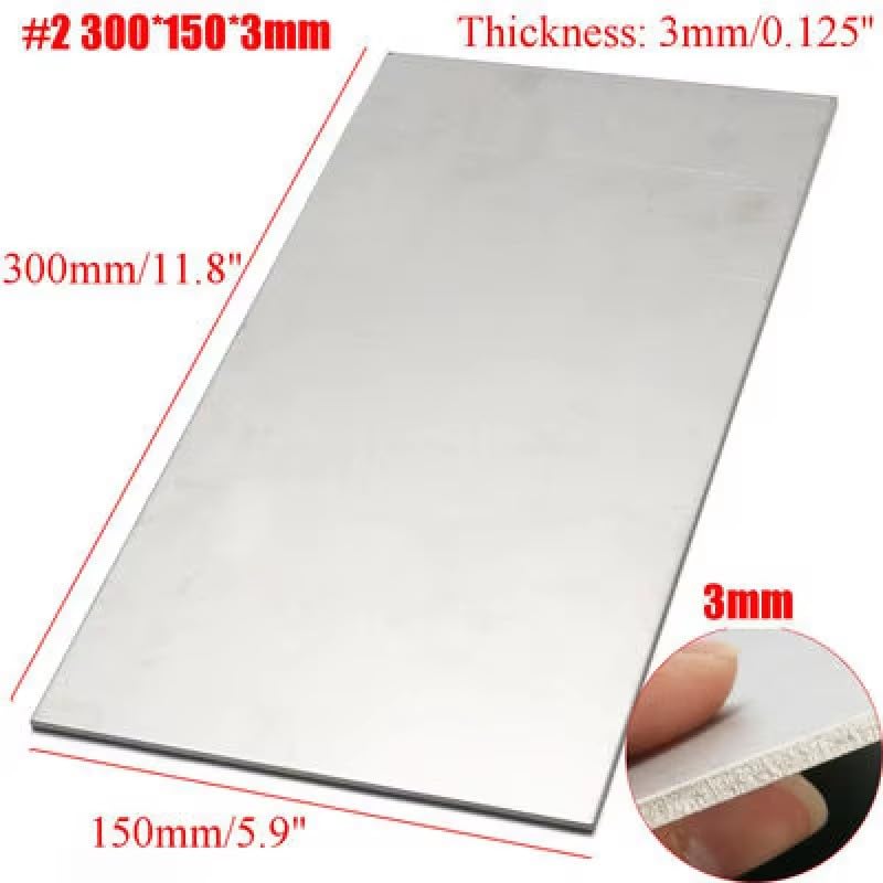 1pcs Titanium Plate Sheet Thickness 0.3mm- 7mm,100X100mm 150x150mm Titanium Metal Plate Gr.2 (3x100x100mm)