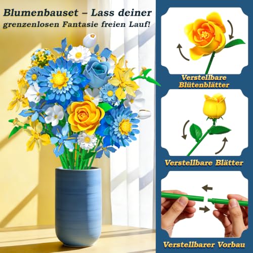 Blumenstrauß-Bauset Sternenblüten Kompatibel mit LEGO Blumen Geschenk Idee – Ansicht 5