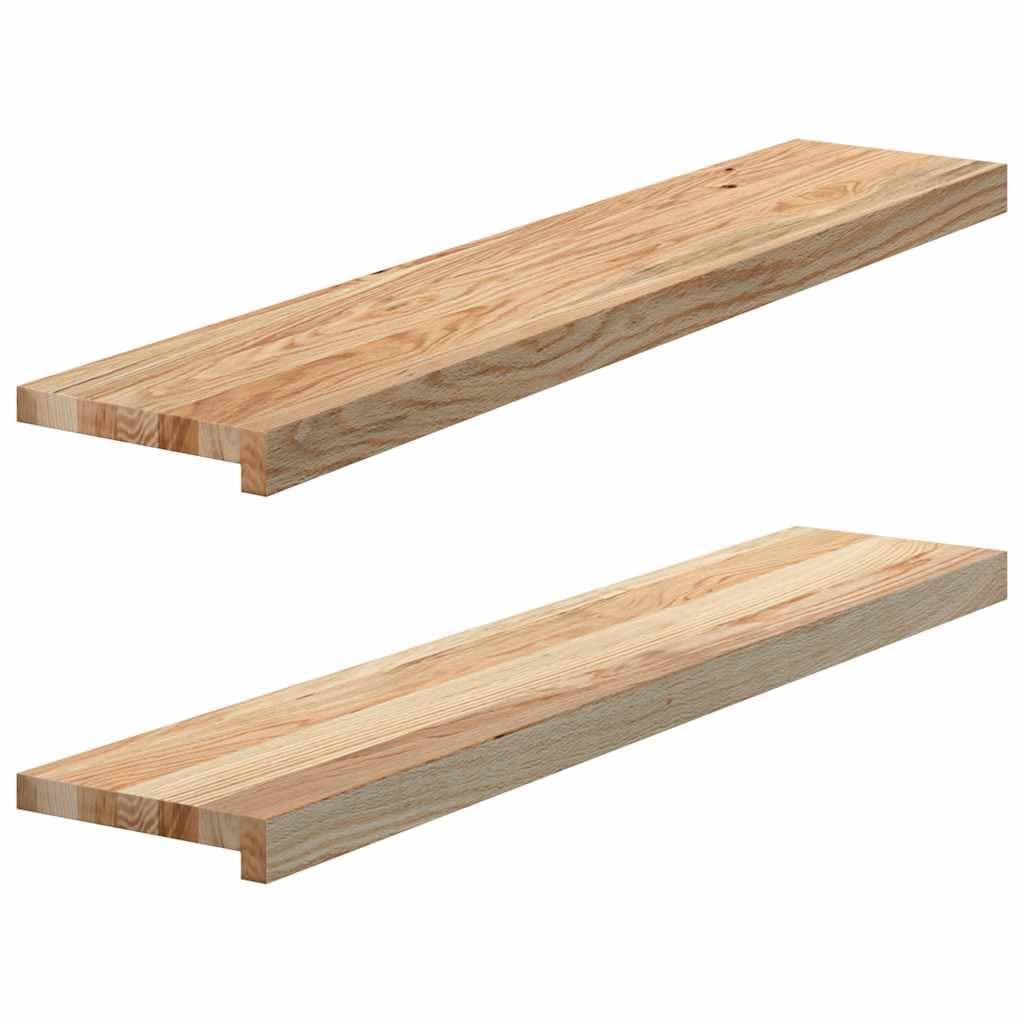 vidaXL Window Sills 2 pcs Untreated 100x20x2 cm Solid Wood Oak, Window Ledge, Oak Window sill, Wooden Window sill, Window Board, Wooden Stair Tread