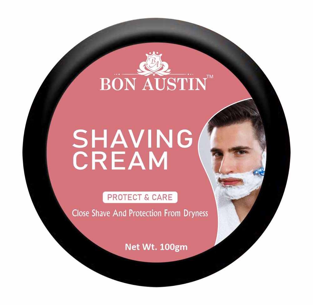 Bon Austin Natural Shaving Cream For Men | Anti Irritation Formula with Pure Essential Oils Vitamin E | No Sulfates, Parabens, Silocones 100 grams (B0B65CKDN3) Amazon Price History, Amazon Price Tracker
