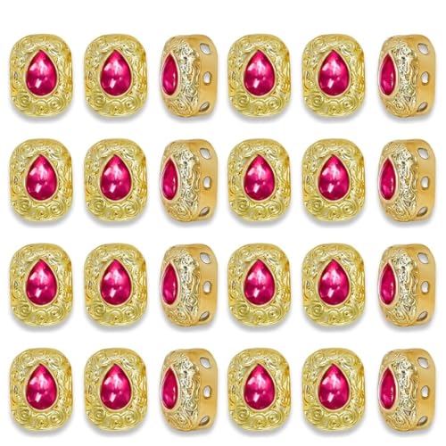 Image of Satra Tarders Meenakari Kundan Beads for DIY Jewellery Making Rakhi Making | Size : 13mm | Qty : 12pcs | Rani Pink