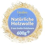 Creative Deco Holzwolle Füllmaterial | 600 g Holzspäne | Geschenkkörbe | Organisches Füllmaterial | Organischer Füllstoff | Dekorationsmaterial für Pakete Geschenk