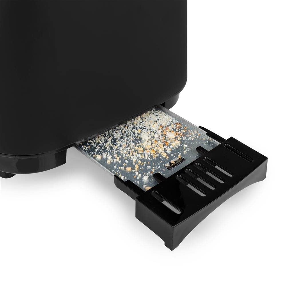 Princess Tostadora 2 Ranuras con Soporte para Panecillos, 7 Niveles de Tostado, Función Descongelar y Recalentar, Botón Cancelar, Pantalla LED, 920 W, Negra, 142360