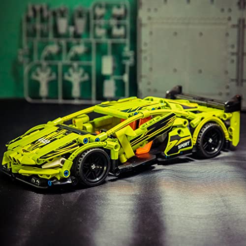 TopBau Technik Pull Back Sportwagen für Lamborghini, 439+ Teilen Rennauto Modellauto Lehrreich Spielzeuge mit… – Bild 3