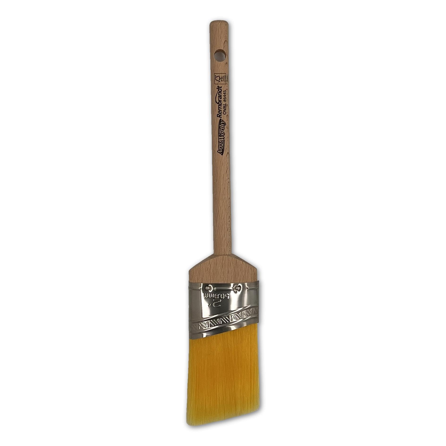 Gripper Cloth Brown Rembrandt Paint Brush, 2-Inch Semi Oval Angled, Professional Diy 6445-2