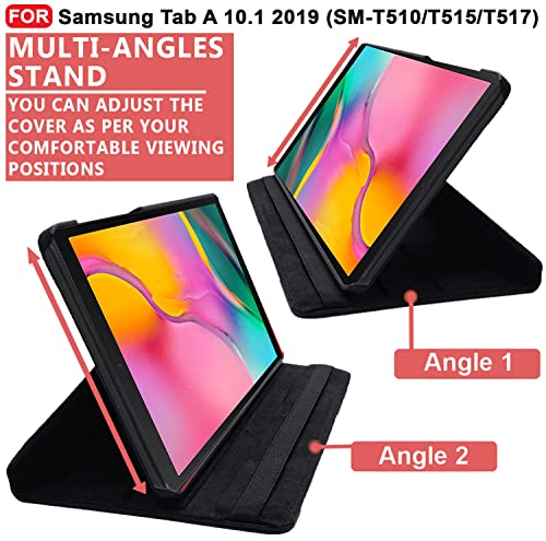 CEDO Samsung Tab A (10.1 inch) Flip Cover | Leather Finish | 360 Degree Rotate Back Cover | Shockproof Back Cover Case for Samsung Galaxy Tab A (10.1 inch) (2019) SM-T510 /SM T515 (Black) - Image 7