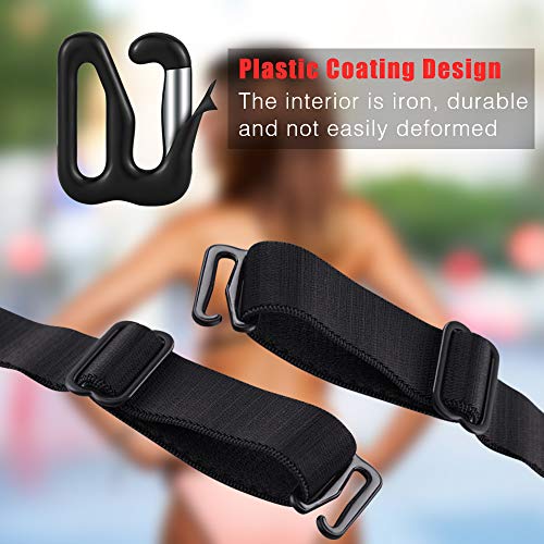 SelfTek 40 Sets Lingerie Adjustment Strap Slides and Rings 8mm Bra Strap Slide Hook Clasp for Swimsuit Tops and Slip Dress with a Box, Black and White - Thumbnail 4