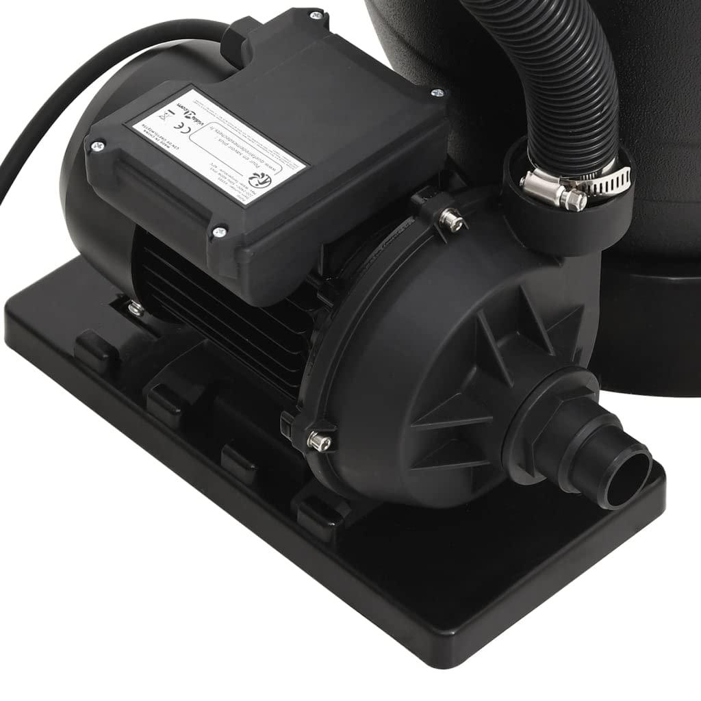 vidaXL Filtro de Arena para Piscinas Eficiente Potente Bomba Eléctrica Accesorio Alta Durabilidad con Válvula Desmontables de 6 Vías Negro