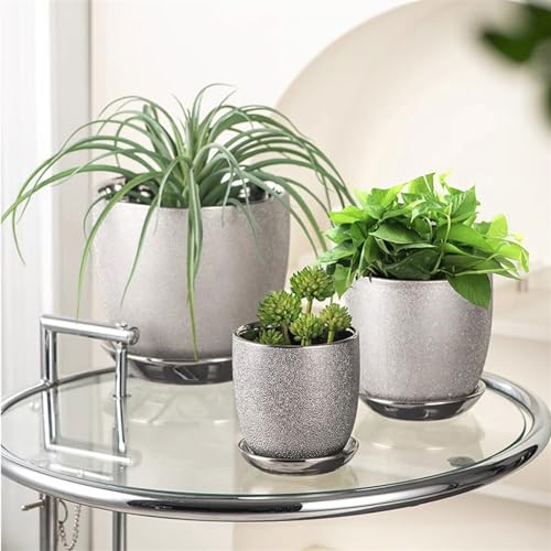 Luksusowa ceramiczna doniczka na kwiaty z tacą na storczyki – elegancka doniczka do wnętrz do salonu, prosty złoty design, idealna dla Phalaenopsis i małych roślin.
