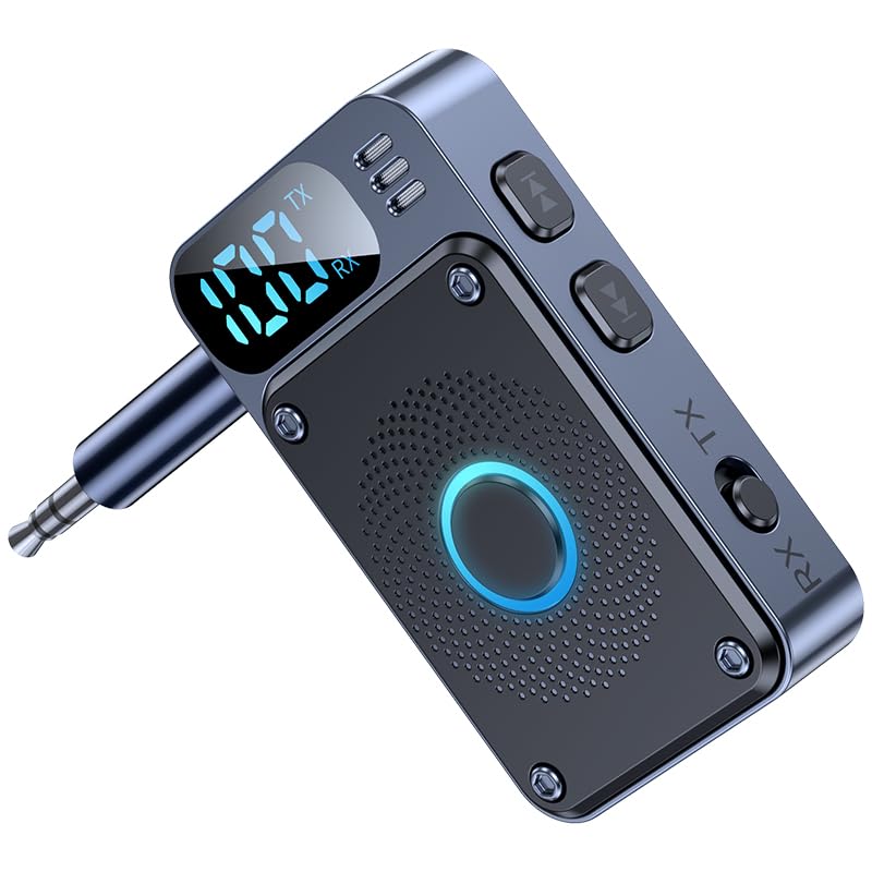 Bluetooth 5.4 Transmitter Receiver,2-in-1 Wireless Audio Adapter with LED Display,3.5mm AUX Bluetooth Adapter for Car,TV,Headphones,Low Latency,Plug & Play,Aux Bluetooth Audio Receiver Adapter-image-49