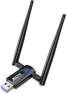 WiFi 6 USB Adapter for PC, XDO Wireless USB WiFi Adapter for Desktop Laptop Computer, USB 3.0 WiFi Dongle High Gain Dual Band 2.4G/5GHz, AX1800Mbps MU-MiMO Wireless Network Adapter for Windows 10/11