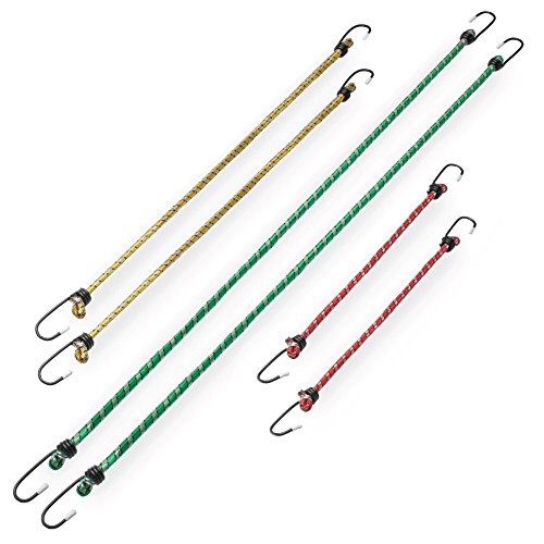 6 Piece Vinyl-Coated Bungee Cord Set, 3 Convenient Lengths By Knack #TOP5