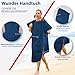 KUOGAS Badeponcho Damen& Herren,Poncho Handtuch, Mikrofaser-Surf Poncho, Badeponcho Handtuch, aus Mikrofaser auch als Umkleidehilfe Strand (Dunkelblau, L)