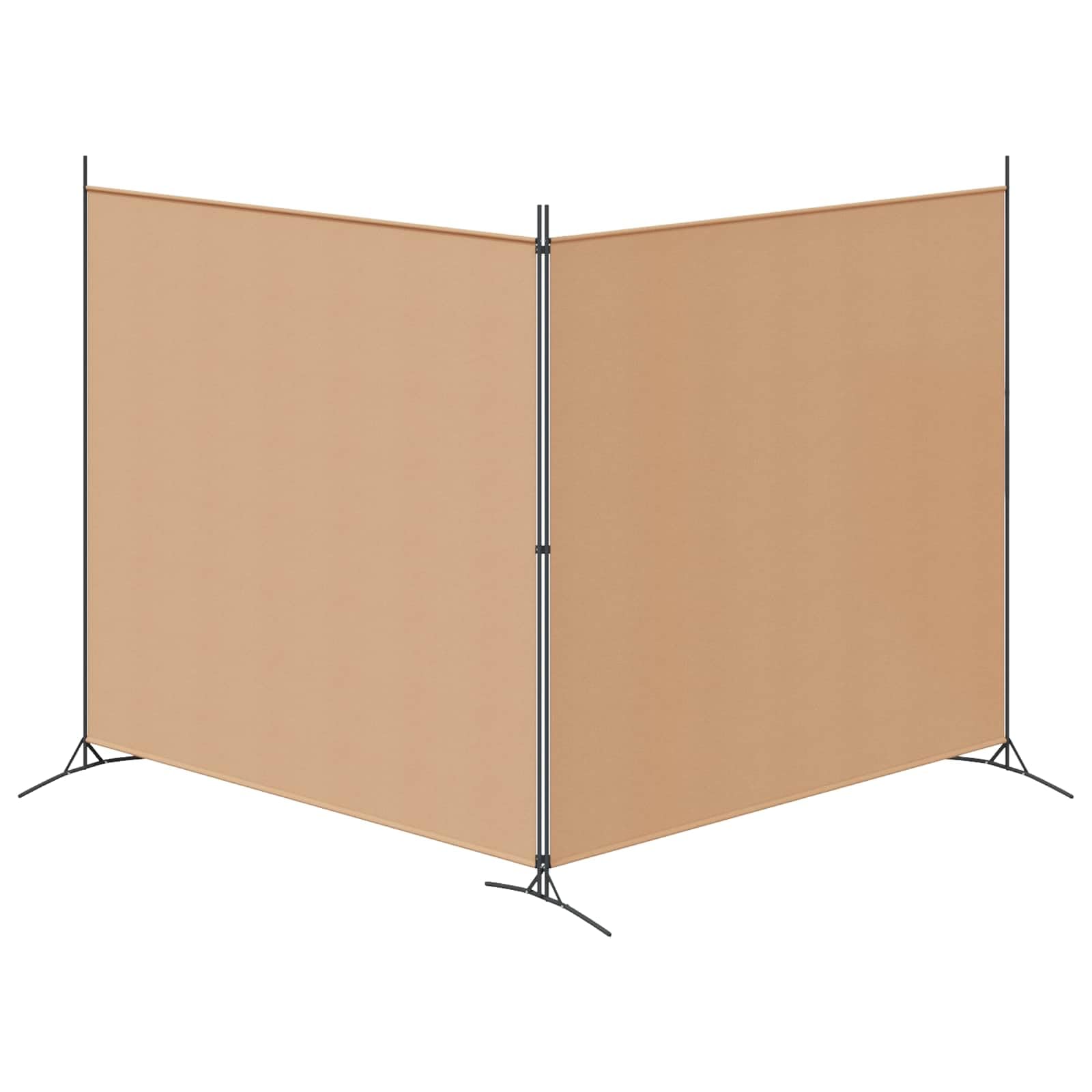 Separador de habitaciones de 2 piezas, color beige, plegable, 348 x 180 cm, independiente, para salón, dormitorio, oficina, con marco de metal estable y separación versátil de espacios