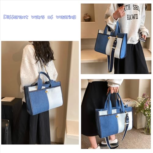 Image of GLOD JORLEE Tote Bags for Women,Top-handle bags,Jeans Purses,Denim Hobo Shoulder Handbag for Travel,Shopping,Work