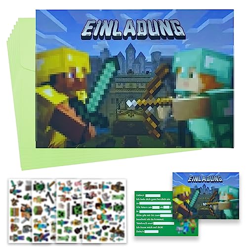 Ritter Geburtstag Einladungen 6 Stück Inkl. Umschlag - Kindergeburtstag Mottoparty