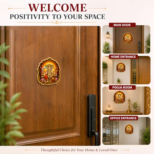Image of REGALOCASILA Panchmukhi Hanuman For Main Door Entrance 3.8 Inch Hanuman Ji Vastu Dosh Sticker For Home Office Main Door Decor Vastu Remedy For South & South-West Facing Homes Self Adhesive Wall Decor