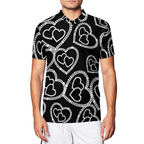 Camiseta de fútbol Diamond Heart para hombre con diseño de corazón urbano