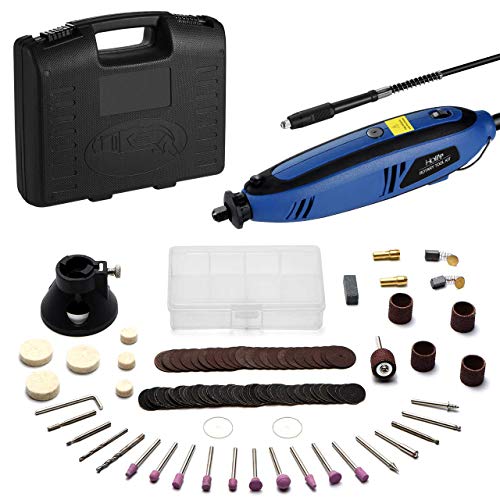 HOLIFE Rotary Tool Kit, 120PCS Rotary Accessory Kit with Variable Speed, Flexible Shaft, Multi-function for Craft, Wood Carving, Sanding