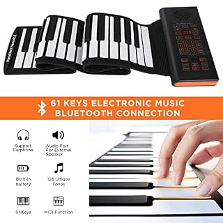 Teahutty Clavier de piano électronique pliable à 61 touches avec pédale, clavier de piano électronique flexible pour… - Les Beatles, Paul McCartney, John Lennon, RIngo Starr, George Harrison Teahutty Clavier de piano électronique pliable à 61 touches avec pédale, clavier de piano électronique flexible pour… – Image 2