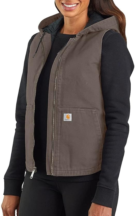 Carhartt Women's Relaxed Fit Washed Duck Insulated Hooded Vest