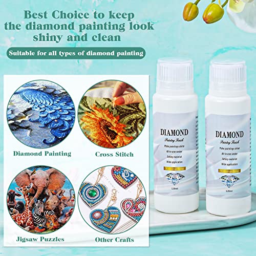 2 Pack Diamond Painting Sealer, 240 Ml/ 8Oz 5D Diamond Painting Glue With Sponge Head Fast Drying Prevent Falling Off Permanent Hold Shine Effective For Diamond Art Painting And Diamond Art Sealer #TOP5