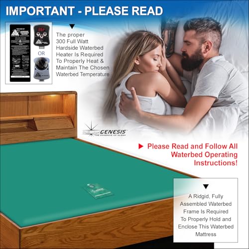 InnoMax Genesis 700 Semi Waveless Lumbar Support Waterbed Mattress, Queen - Thumbnail 5