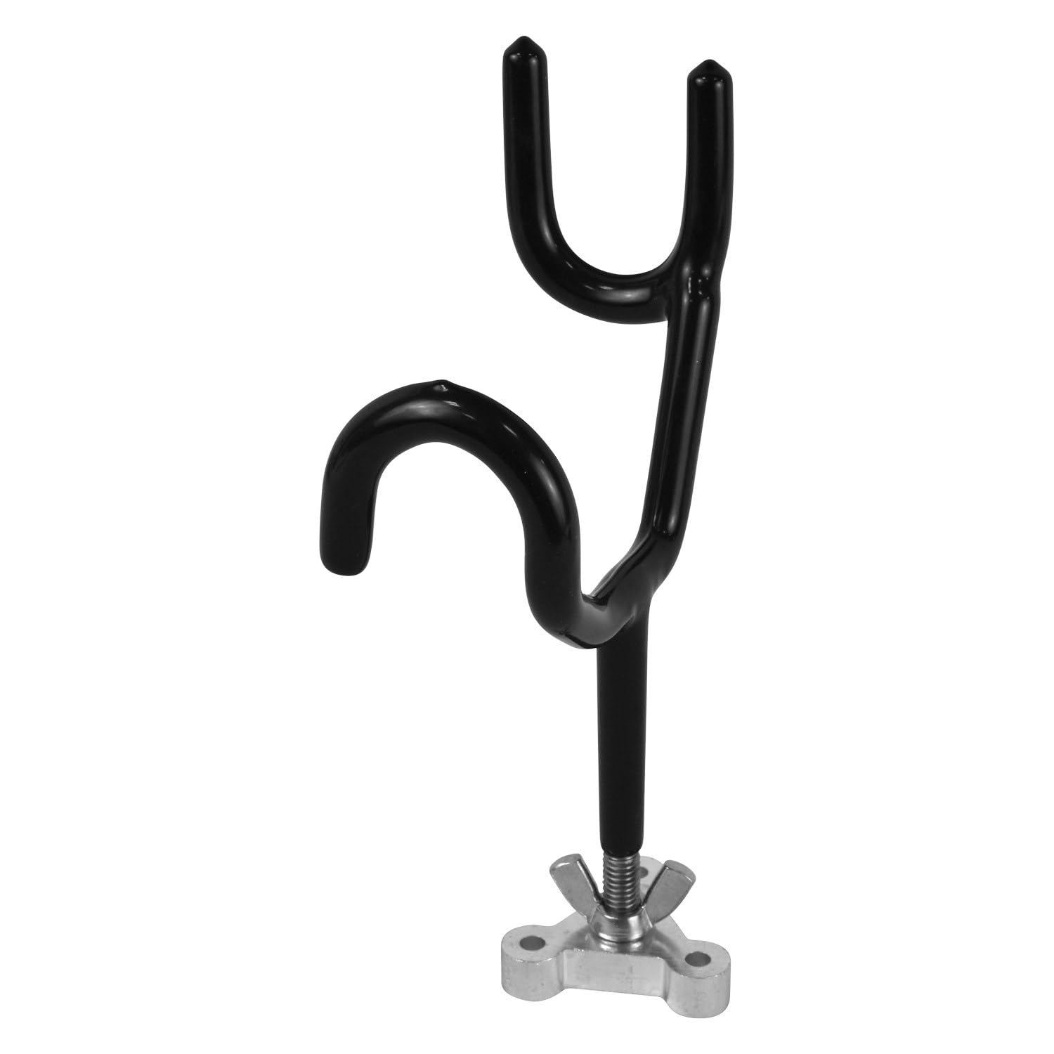 Attwood 5062-3 25-Degree Sure Grip Steel Rod Holder with Mounting Base and 4-Inch Stem, Black Finish