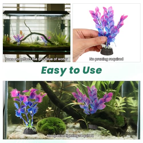 Image of 2 Pcs Plastic Artificial Floating Aquarium Plants Small Aquarium Plant for Betta Fish Tank 4.5 Inch Fish Tank Decorations Aquatic Water Grass Plastic Artificial Plant Reptiles Plants