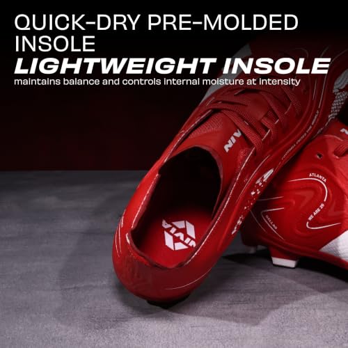 Image of Nivia Ashtang 3.0 Football Studs for Men, TPU Fusion Upper, 3D Emboss Control Texture, Knitted Collar, TPU Multi-Round Stud Outsole, Firm Ground Football Shoes