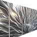 Silver Metal Wall Art - Beautiful Silver Etched Metallic Wall Art - Wall Sculpture, Wall Decor, Home Accent, Panel Art - Abstract, Modern Contemporary Design - Silver Plumage By Jon Allen