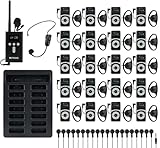 Retekess T130P (T130 3rd) Audio Tour Guide System, Verbesserte Geräuschreduzierung, Tour Guide Headsets, 160m, Lange Standby-Zeit 30H, Audio System für Werksführung, Führung(1 Sender, 20 Empfänger)