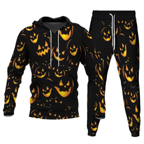 ATZTD Survêtement d'Halloween 2 pièces pour homme avec capuche et pantalon de survêtement (Halloween4, L) Cover
