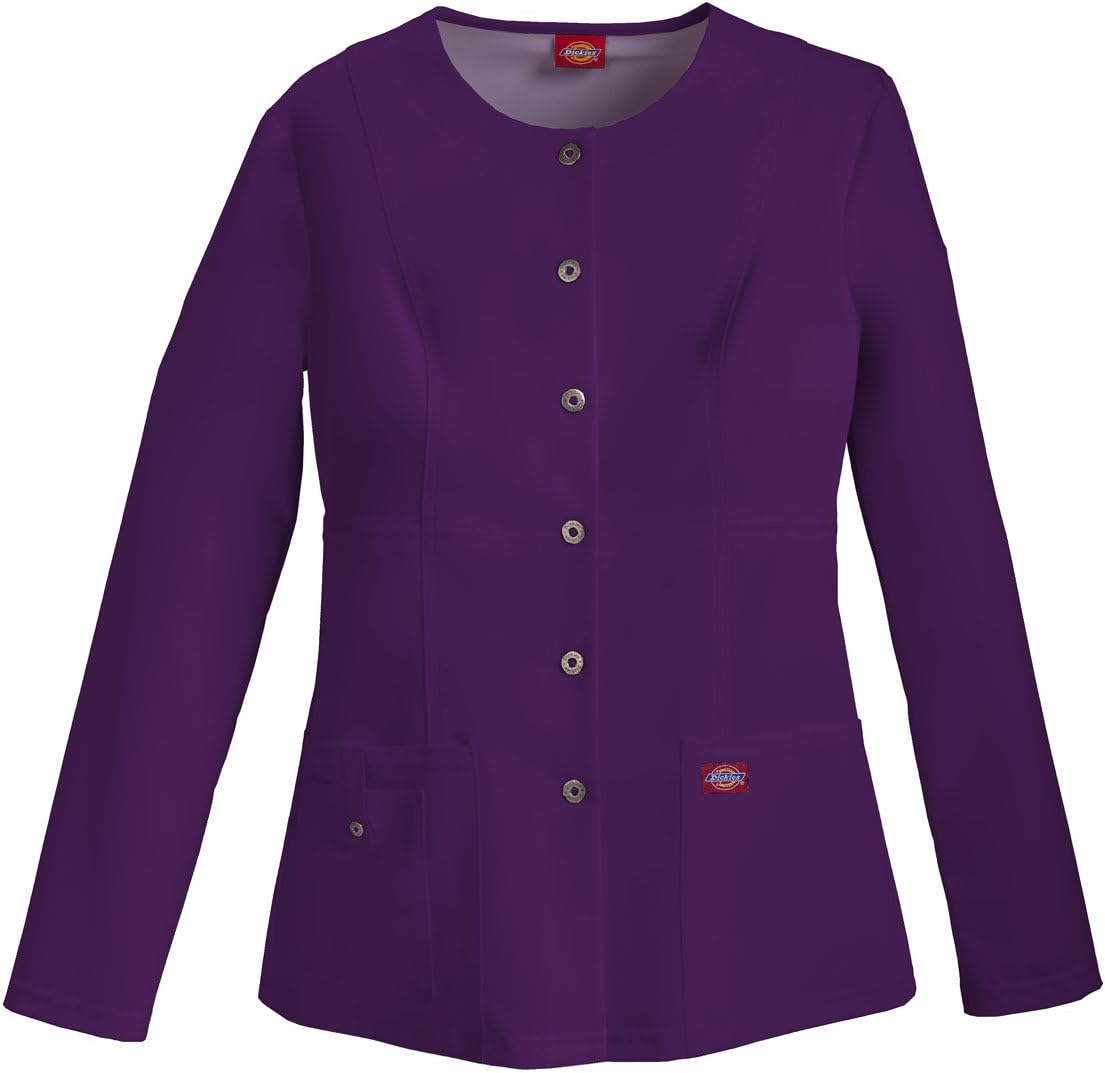 Dickies Women's Xtreme Stretch Crew Neck Snap Front Warm-Up Jacket