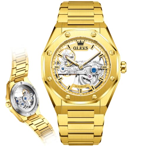 Image of OLEVS Watches for Men Automatic Skeleton Original Luxury Waterproof Watch