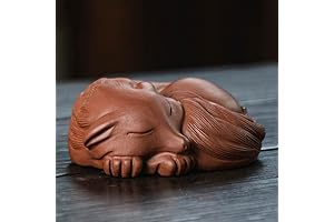 3.3" Chinese Yixing Purple Clay Tea Pet Lucky Fox Statue Art Ornament Tea Pet