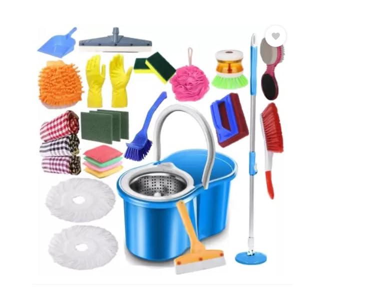 M.K & SONS Easy Spin Steel Floor Mop 360 Degree Bucket Mop with 2 Refills and 15 Accessories Combo (B0D8PF31MG) Amazon Price History, Amazon Price Tracker