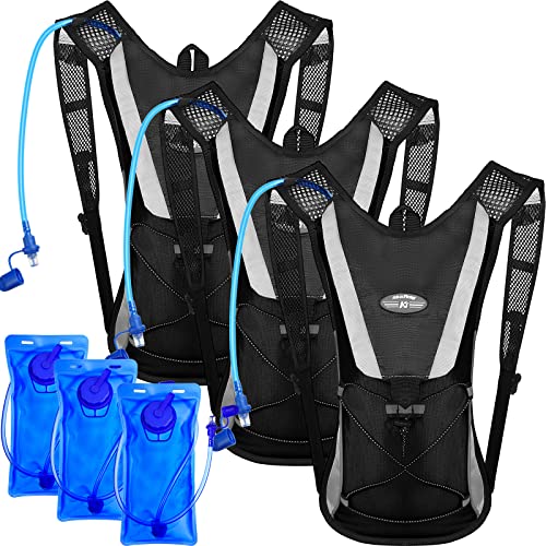 Reginary 3 Pcs Hydration Pack Backpack 2l Water Bladder Lightweight Water Backpack for Hiking, Running, Cycling, Climbing, Camping, Biking Outdoor Men Women