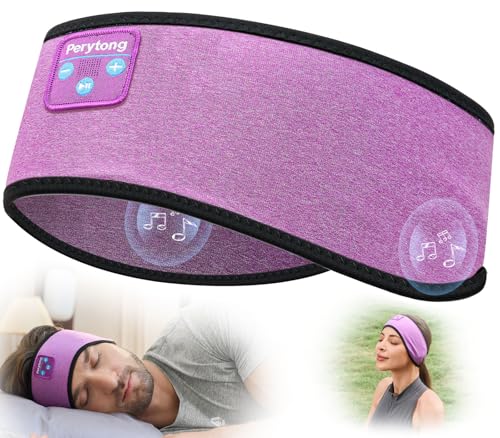 Perytong Sleep Headphones Bluetooth Headband Over On Ear Bluetooth 5.4 Sleeping Earbuds Earphones, Wireless Headphones for Side Sleepers Men Women Sports, Insomnia, Yoga, Air Travel, Meditation