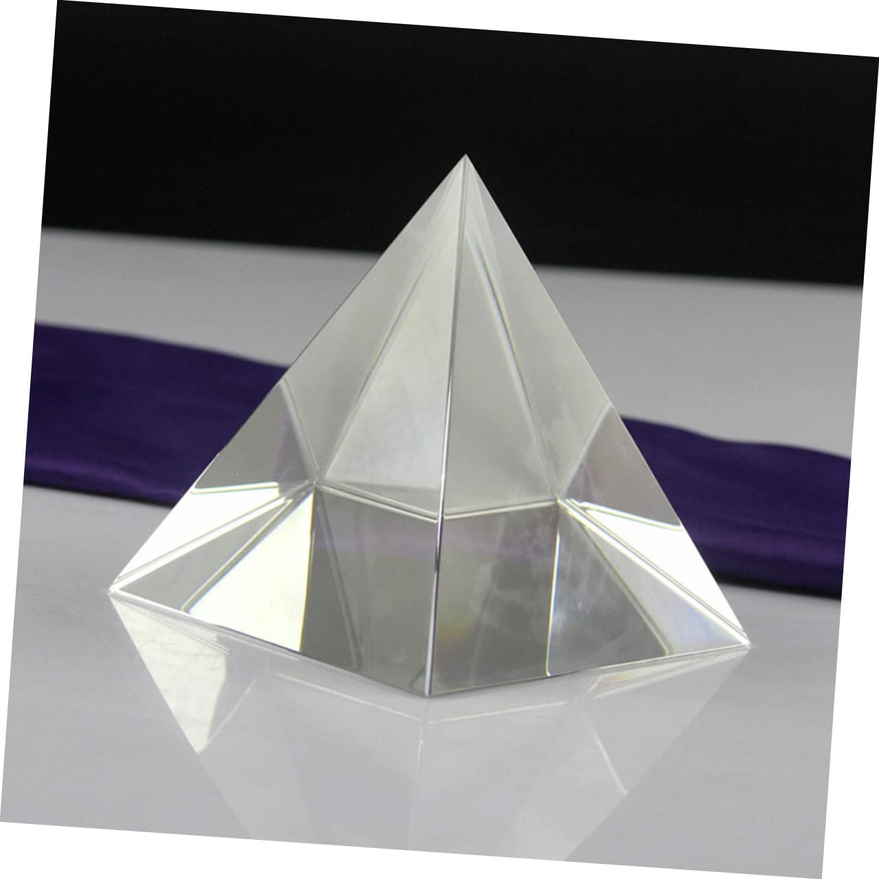 Prisma de Cristal Pirámide de Cuatro Lados de Vidrio Óptico 100 Mm | 1 Pieza, Experimento Óptico E Investigación del Iris, Adorno de Escritorio y Meditación