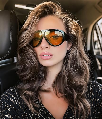 FEISEDY Retro Oversized Sunglasses for Women Men 70s Classic Trendy Vintage Sun Glasses B02912