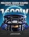 TZGBASS 1600W Slim Underseat Car Subwoofer and Amp Package with RGB Ambient Light Switch, Built-in Amplifier, Individual Low Pass, Gain and Bass Control, Subsonic Deep Bass for Cars and Trucks