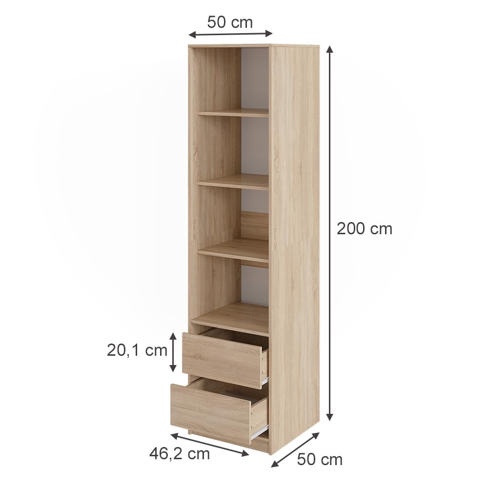Vicco Kleiderschrank Elmo, Sonoma, 50 x 200 cm