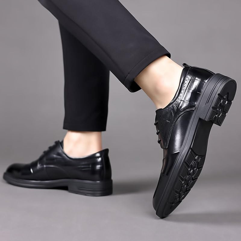 Men's Non-Slip Oxford Shoes Pointed-Toe Lace-Up Casual Business Formal Comfortable Walking Derby Dress Shoes3