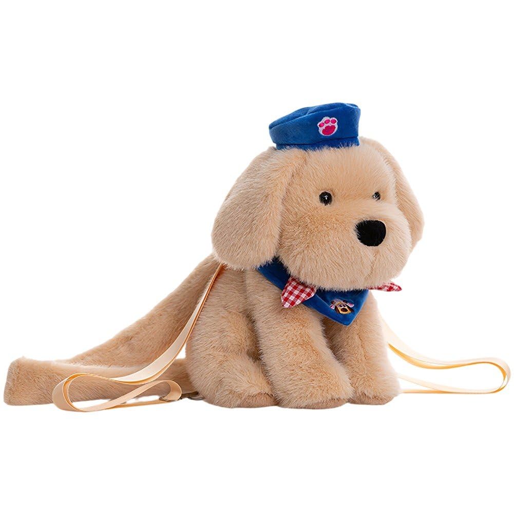 Sac à dos en peluche Golden Retriever, le compagnon marron de la récréation