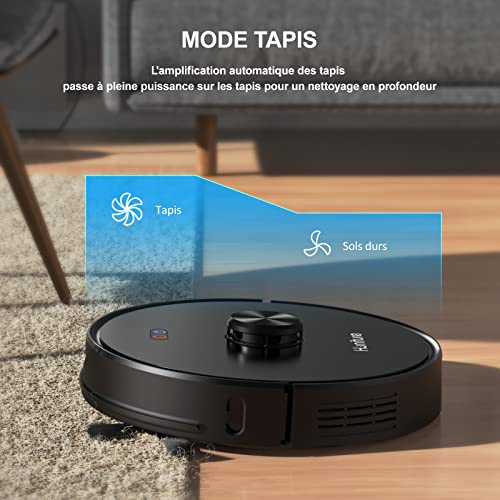 Aspirateur Robot, HONITURE Q6 Robot Aspirateur Laveur Modèle 2022, 2700Pa, Cartographie 3-étages et Navigation Laser, Station à Auto-vidage, Pressurisation Tapis, WiFi/APP/Alexa, pour Poils d'animaux - Image 7