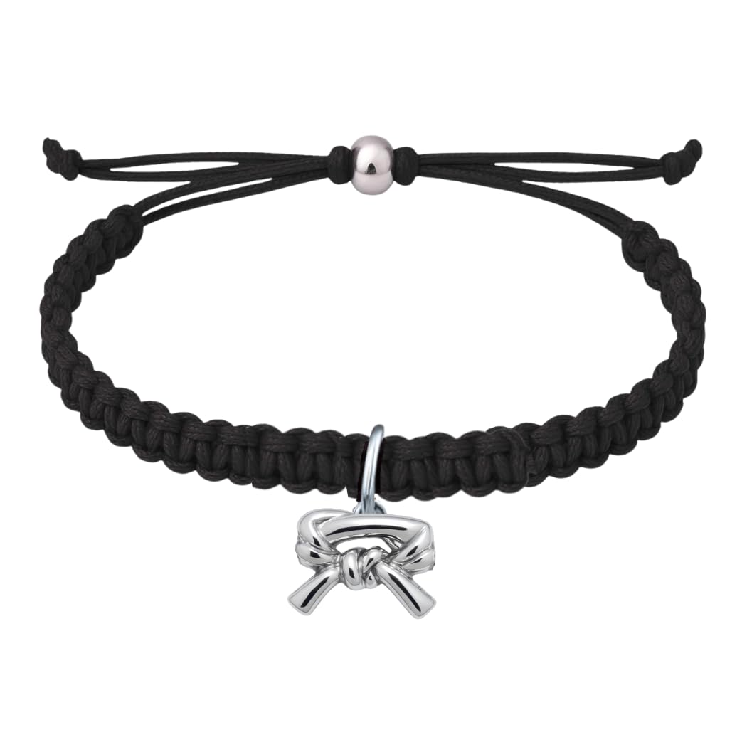 Martial Arts Bracelet - Unisex Karate Adjustable Bracelet with Martial Arts Belt Charm, Jiu Jitsu, Taekwondo Jewelry Gift