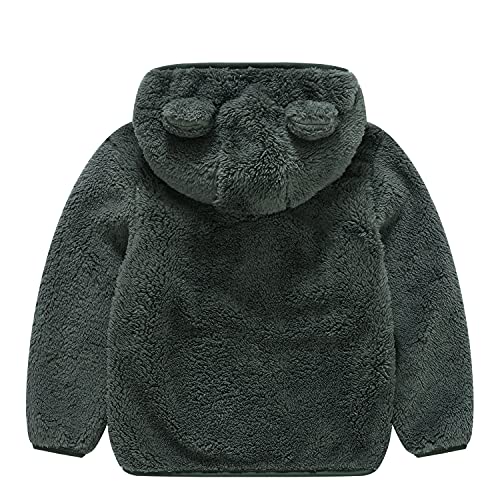 Image of Toddler Girls Boys Fleece Hoody Jacket Zip Up Teddy Coat Warm Winter Outwear