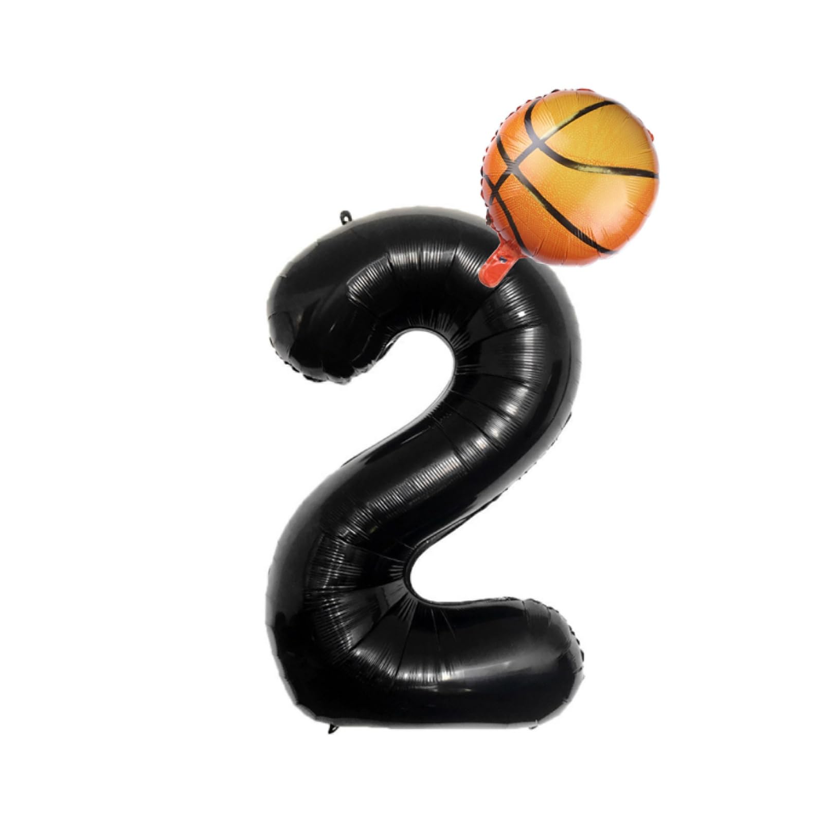 Basketball Themed 2nd Birthday Party Balloons，40inch Black Number Balloon 2，Basketball Balloons 2nd Birthday Theme Party Supplies (Black Basketball