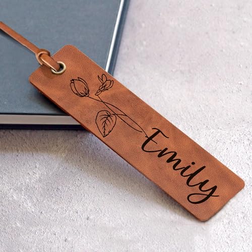 Personalized Bookmark Book Marks for Reading Women Men Kids Personalized Gifts for Book Lovers Teachers Appreciation Gifts on Birthday Graduation Christmas Back to School (Brown)